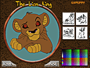 Онлайн раскраска Лев Король