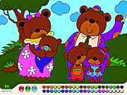 Игра Семья медведей - раскраска онлайн