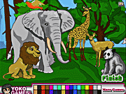 Игра Парк животных - раскраска